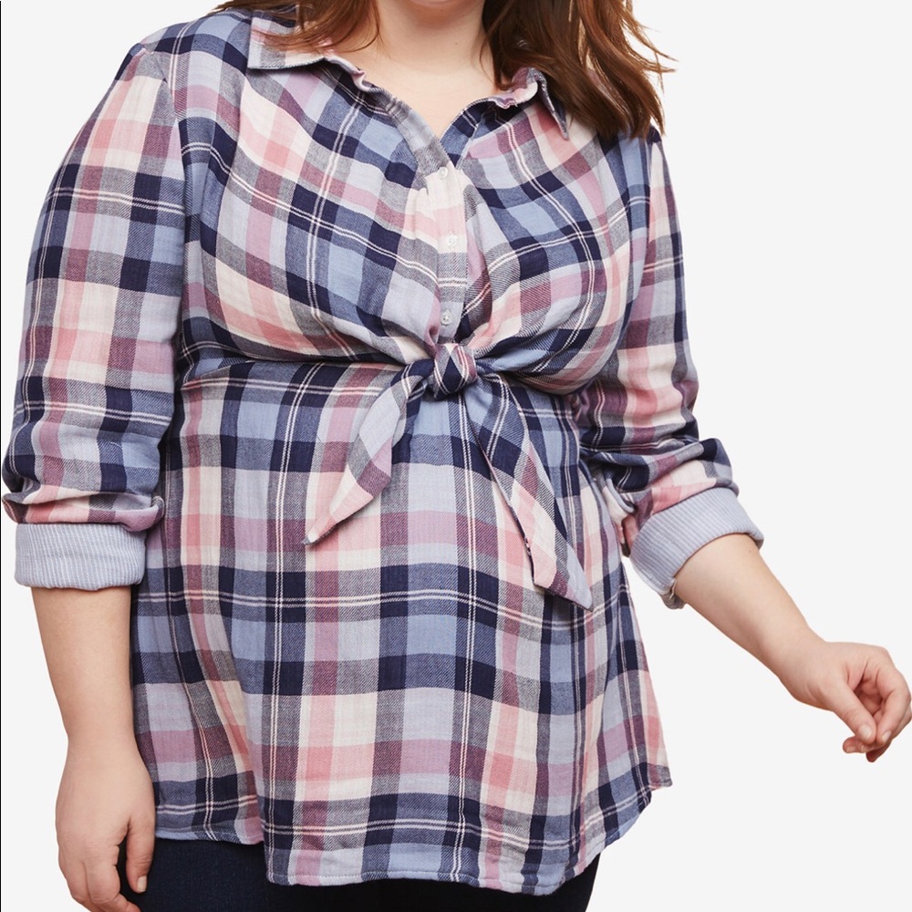 Maternity Plaid Tunic